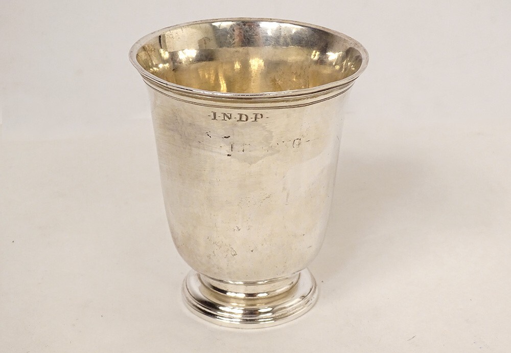 Tumbler Pedestal Solid Silver Farmers General Paris Merger 138GR XVIII