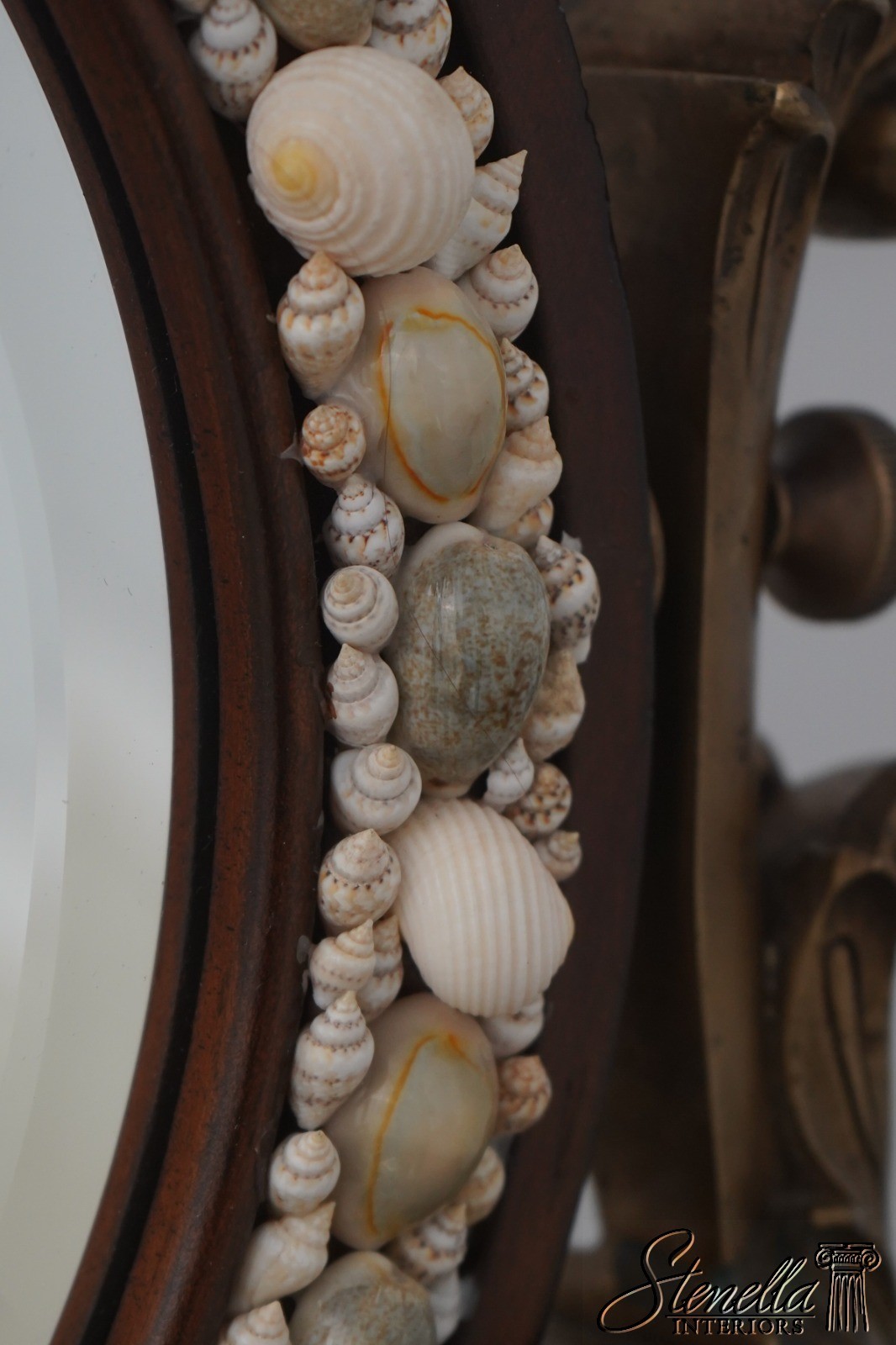 72605: MAITLAND SMITH Seashell & Metal Vanity Mantel Mirror
