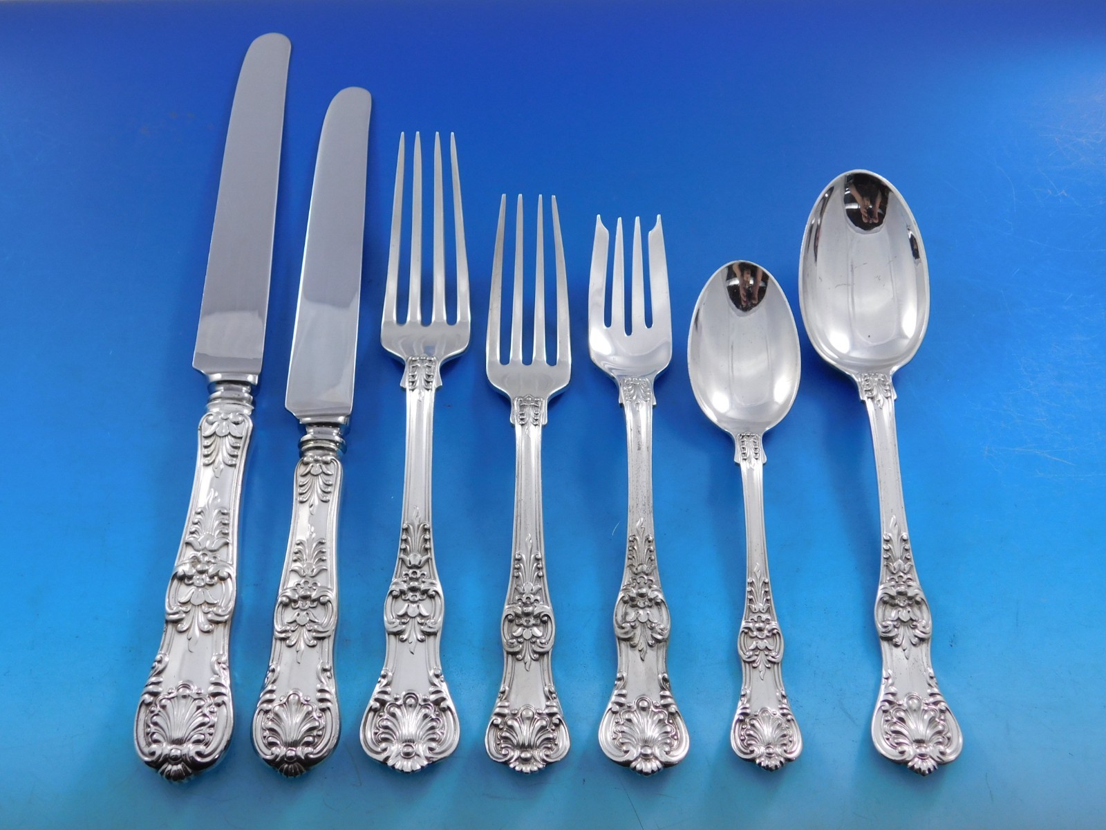English King by Tiffany & Co Sterling Silver Flatware Set Service 94 pcs Dinner