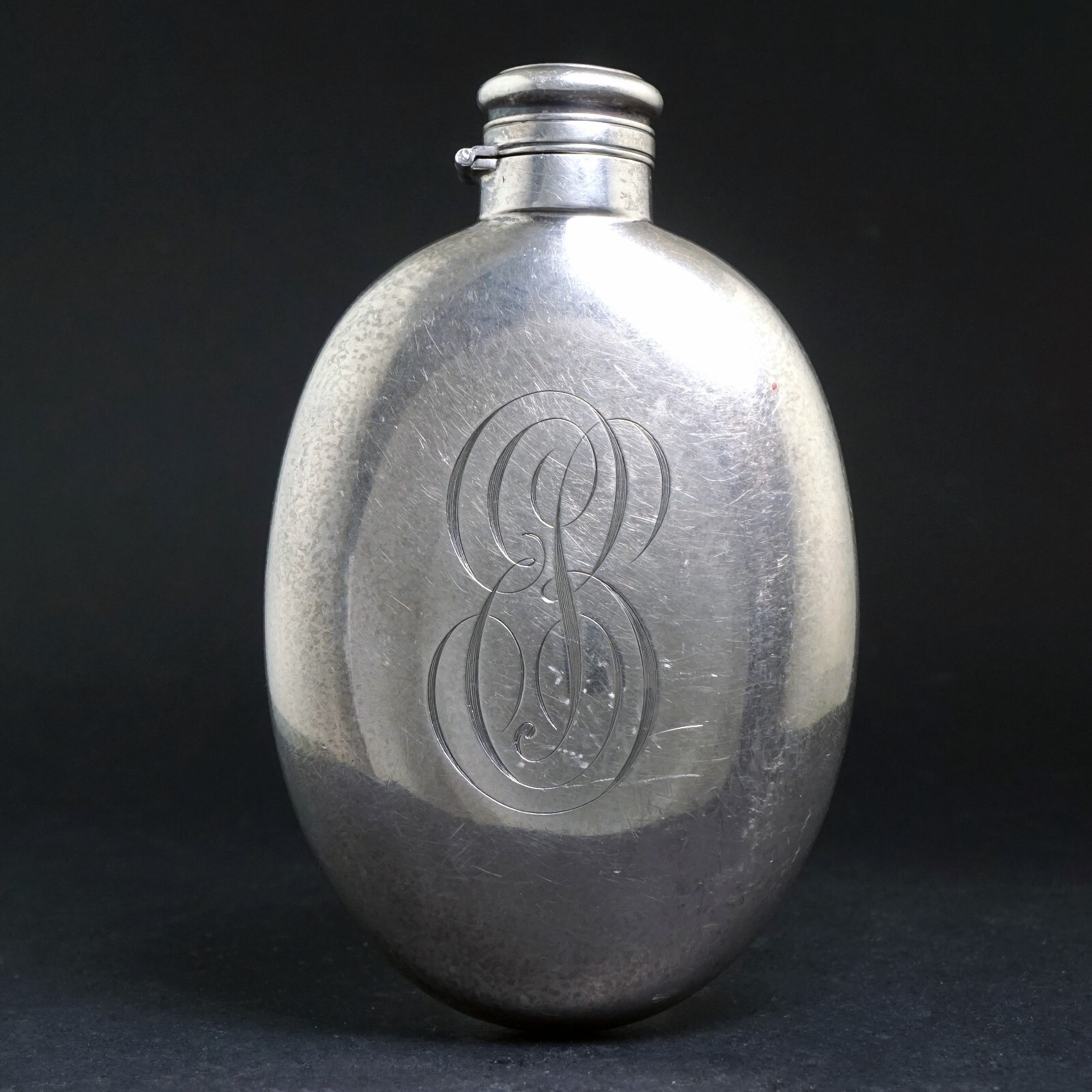 Stunning 1898 Gorham Sterling Silver 5/16 Pint Oval Flask No Reserve 128 Grams