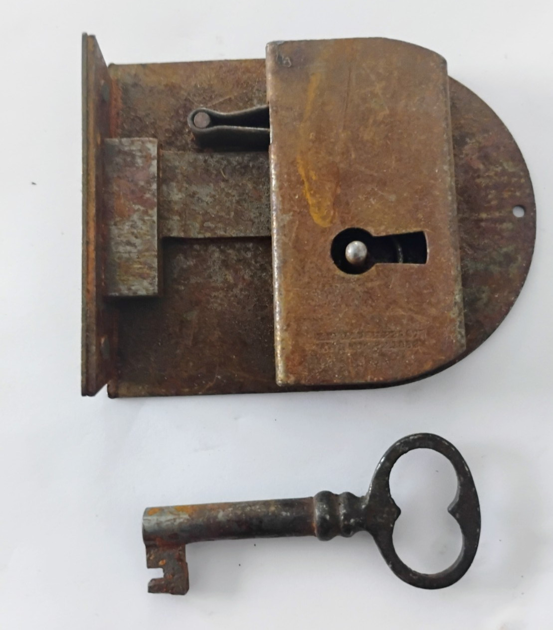 Steel Flush Mount Lock Latch w/Skeleton Key for Cabinet Desk Wardrobe Door