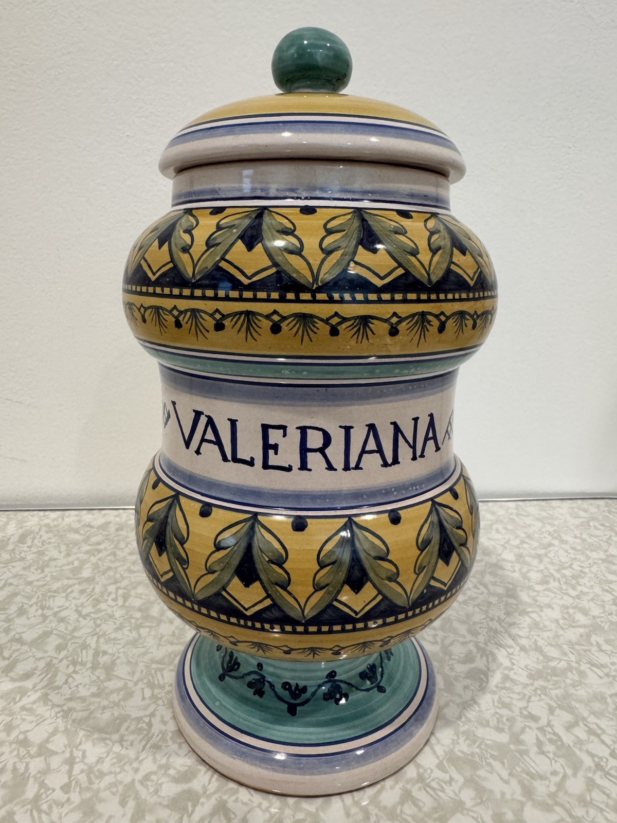 Perfect 11” Deruta Apothecary Jar Valeriana