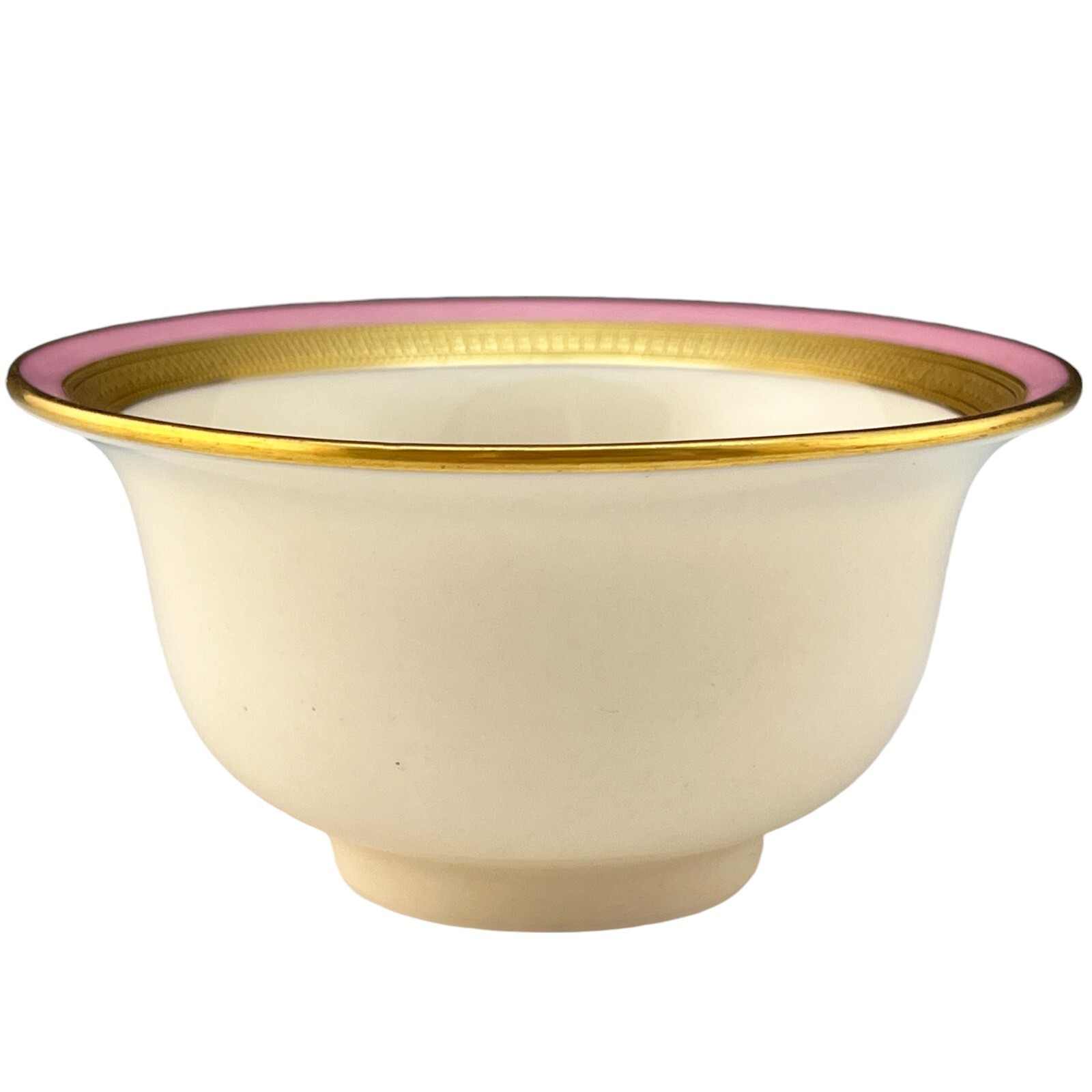 Lenox China Cream Soup Bouillon Bowl Sterling Silver Insert Liner Gold & PINK!