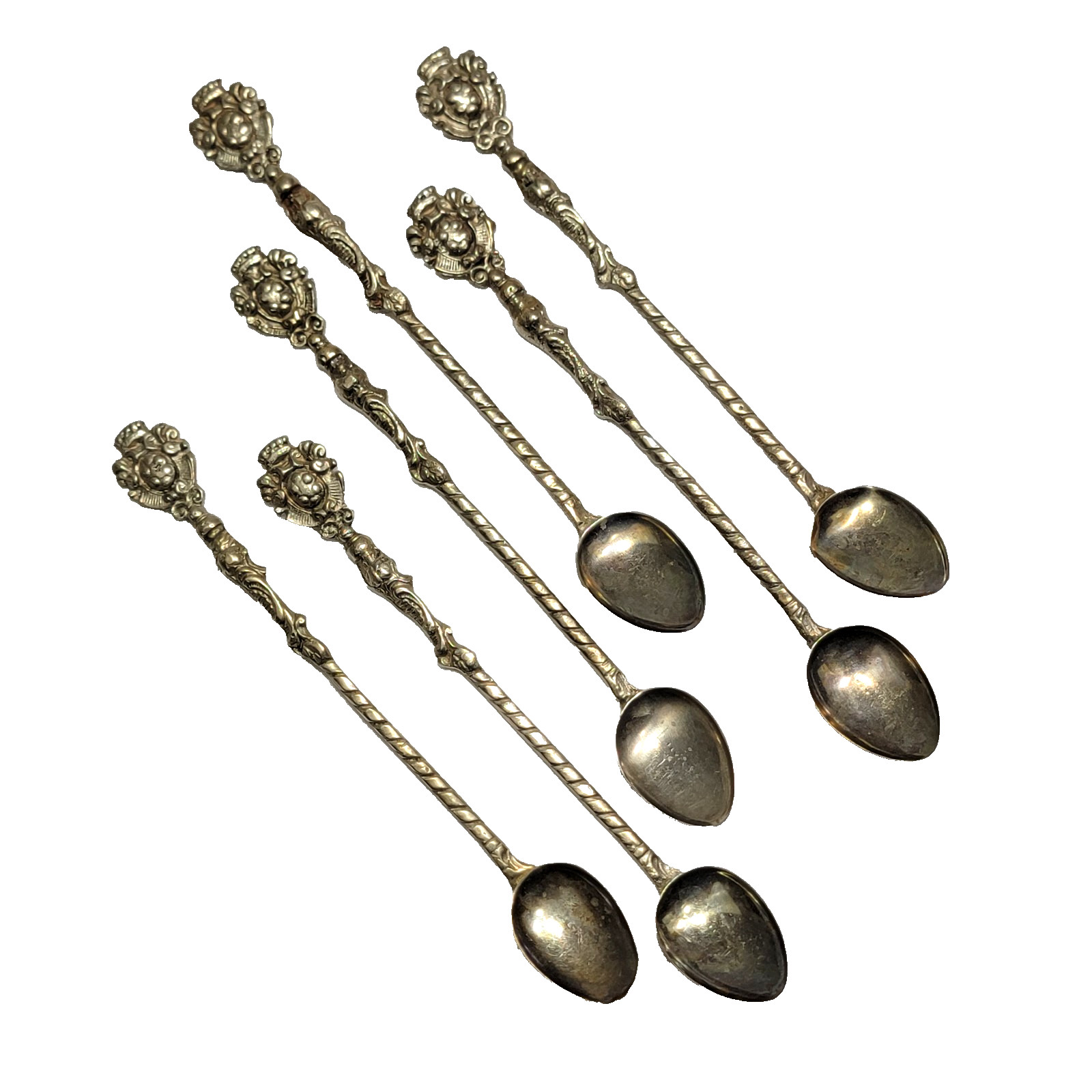 6 Vintage Figural Spoons Montagnani Style 7″ Marked Italy