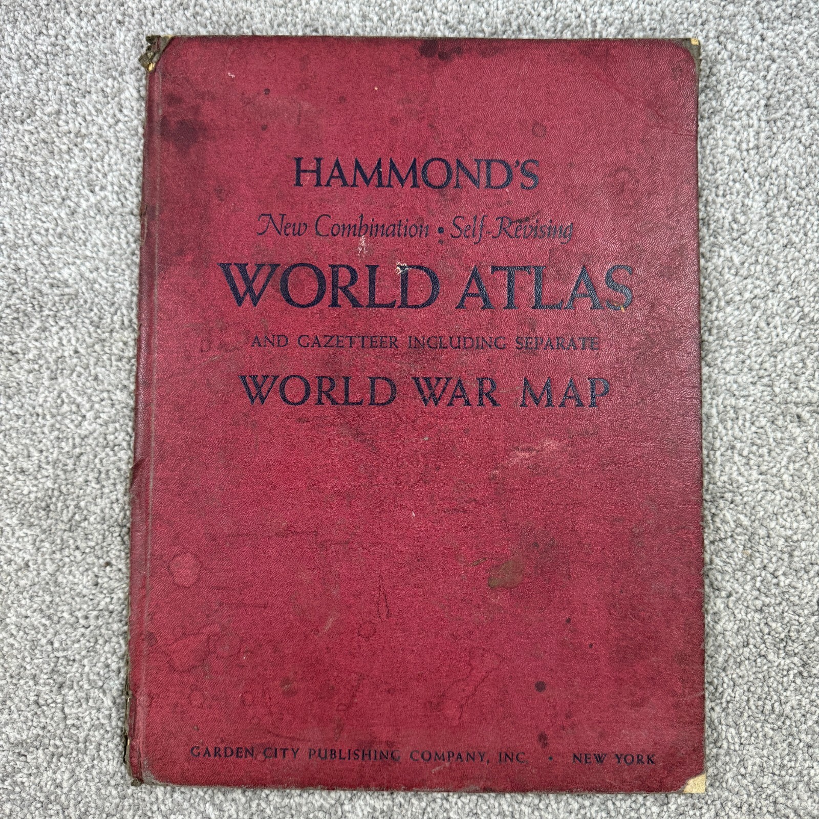 Hammonds World Atlas & Gazetteer Including Separate World War Map Vtg History