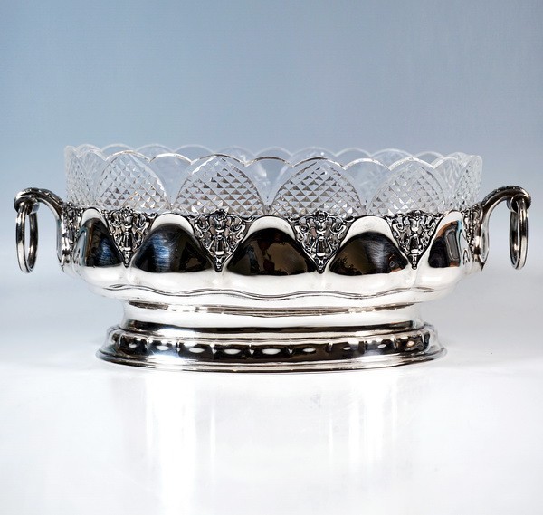 Large Silber Jardiniere Glas Usage German Bruckmann Heilbronn L:14 3/16in