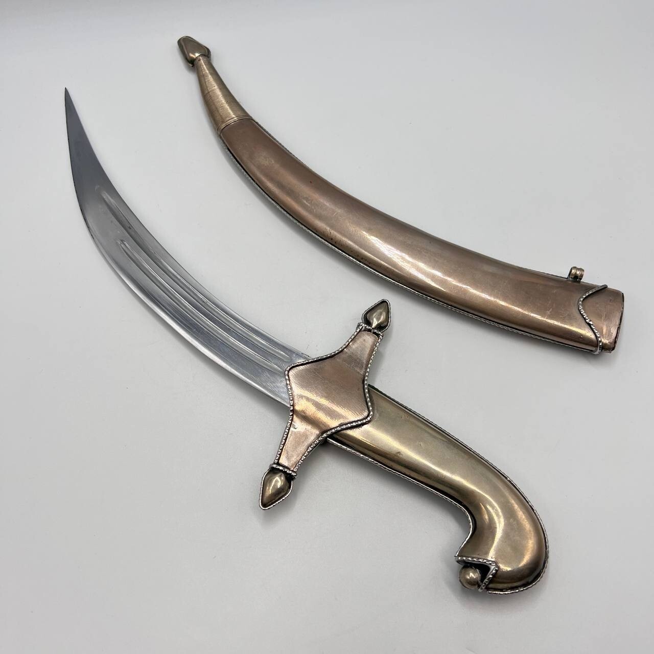 Vintage Eastern Islamic Decorative Dagger Sword Blade Filigree Metal Souvenir