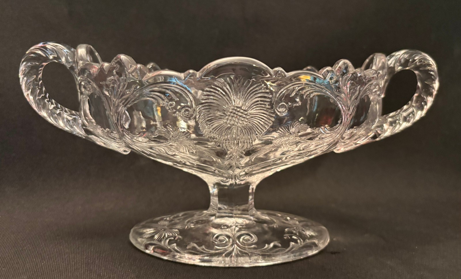 EAPG Antique Pattern PLYMOUTH ROCK BONBON Nut Dish U.S. Glass #15138 1912