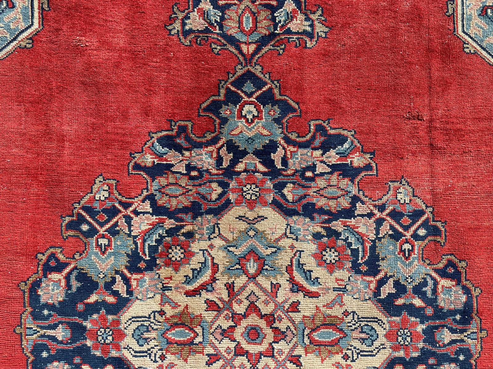 7×10 RED ANTIQUE RUG HAND-KNOTTED VINTAGE HERIZ handmade oriental worn 6×9 8×10