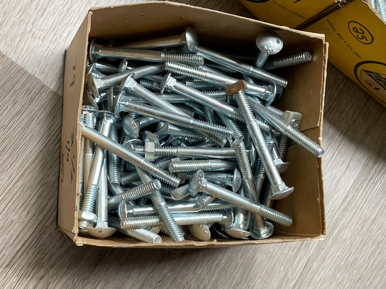 Vintage Bolts Hex Cap Screws Coarse Thread Zinc Plated 1/4 X 2 1/2 *QTY 79*