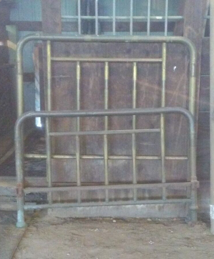 Antique Brass Bed Headboard and Footboard **For Restoration**