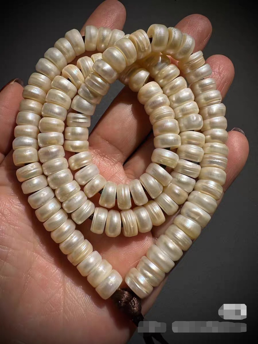 Xizang Old Pearl Rosary Good Appearance Hand String Hole Size 8.5mm