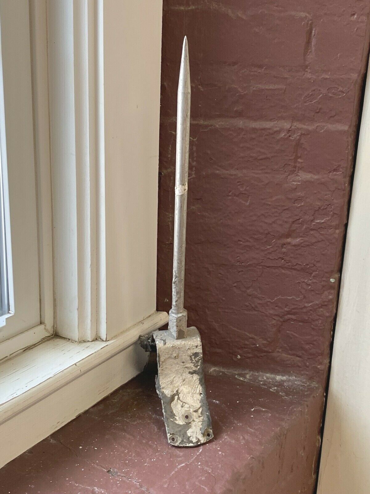 Vintage ALUMINUM Lightning Rod & Bracket, Functional, Interior Design Accent