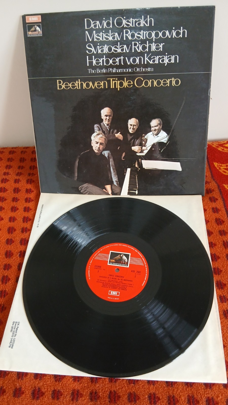 ASD 2582 Beethoven Triple Concerto Oistrakh Rostropovich Richter Karajan NM LP