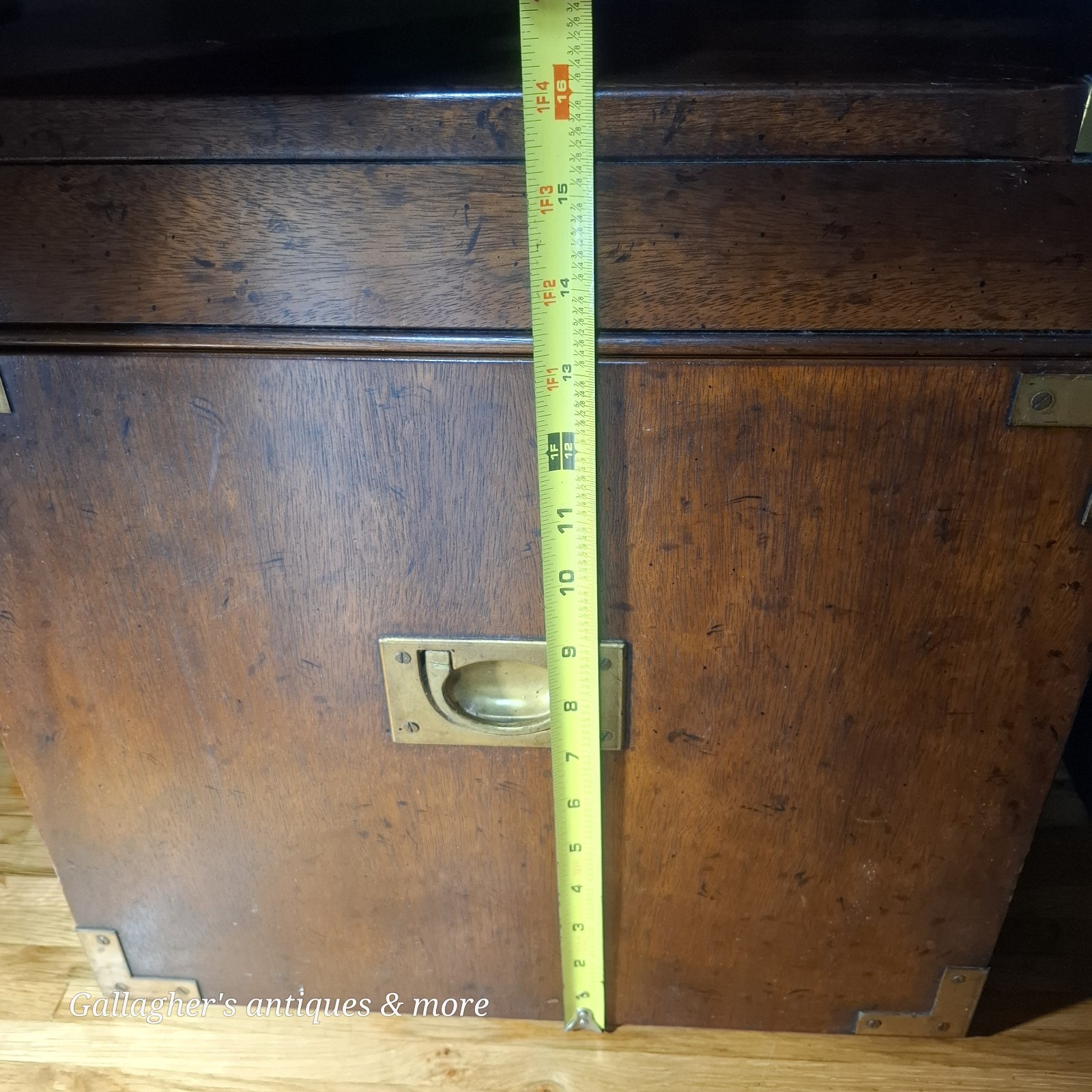 Rare Heritage furniture MILITARY CAMPAIGN SIDE END TABLE Brass trim Box Chest 16