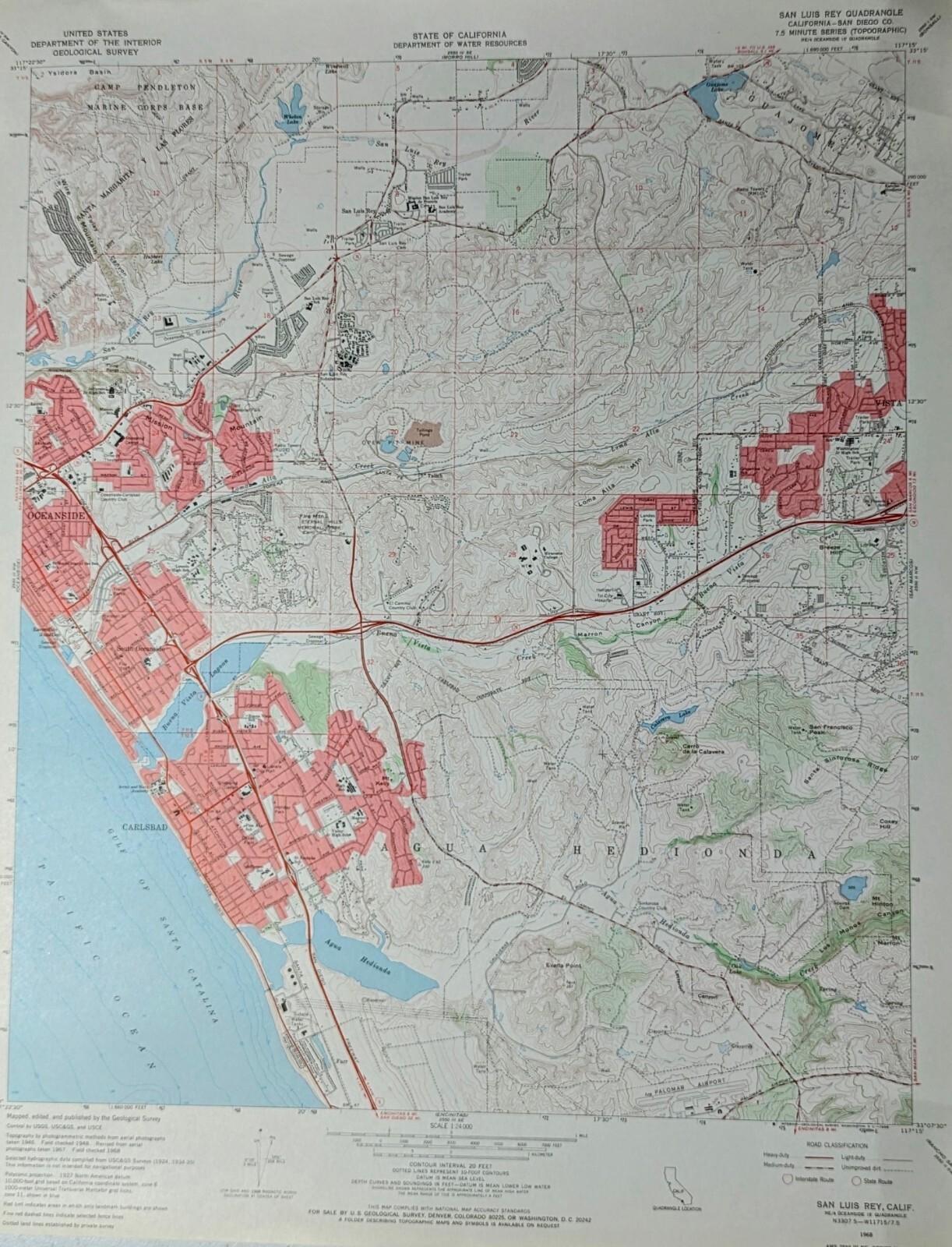 US Department Of The Interior Geological Survey, San Luis Rey Quad California…