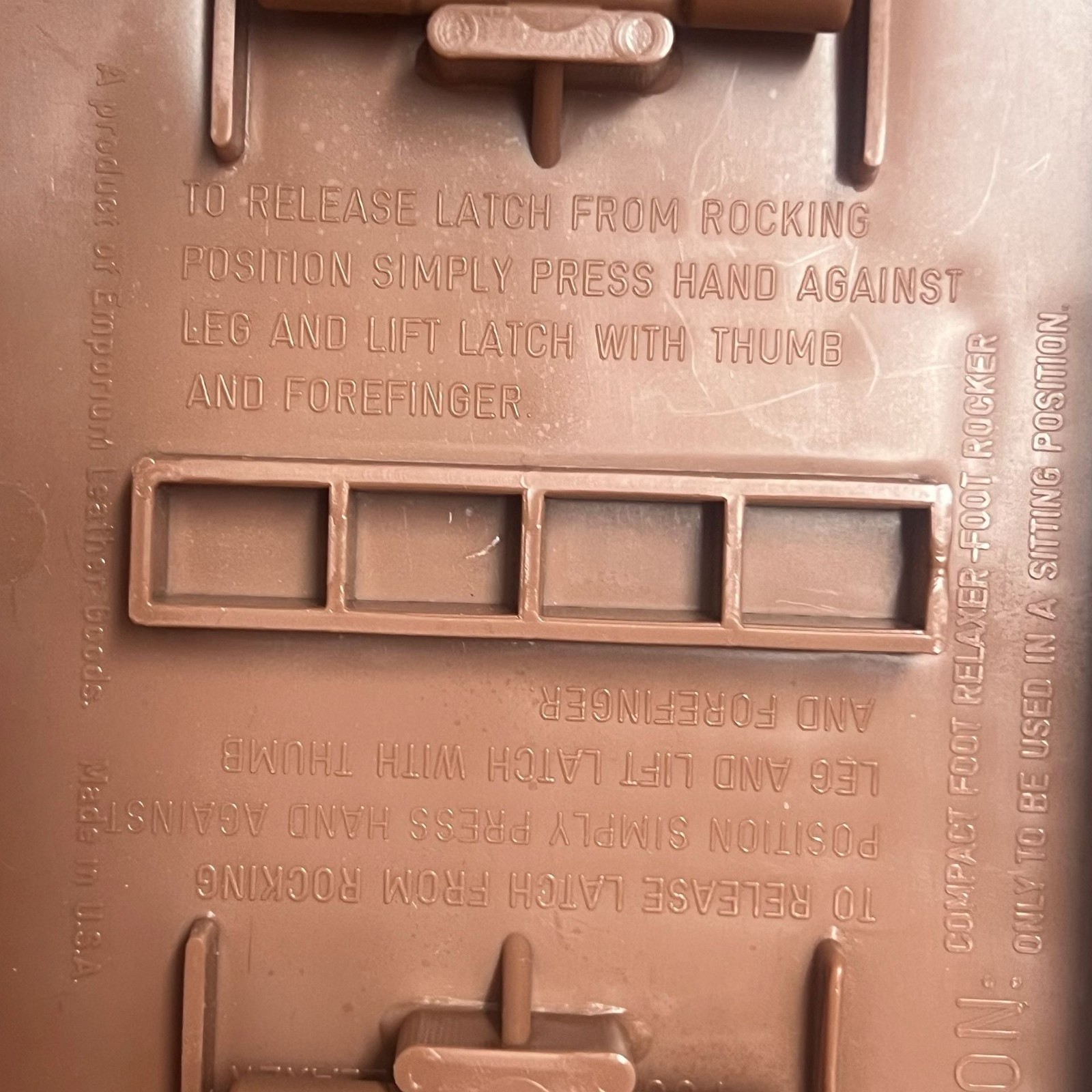 VTG Emporium Leather Goods Compact Folding Foot Relaxer & Rocker Brown USA MADE