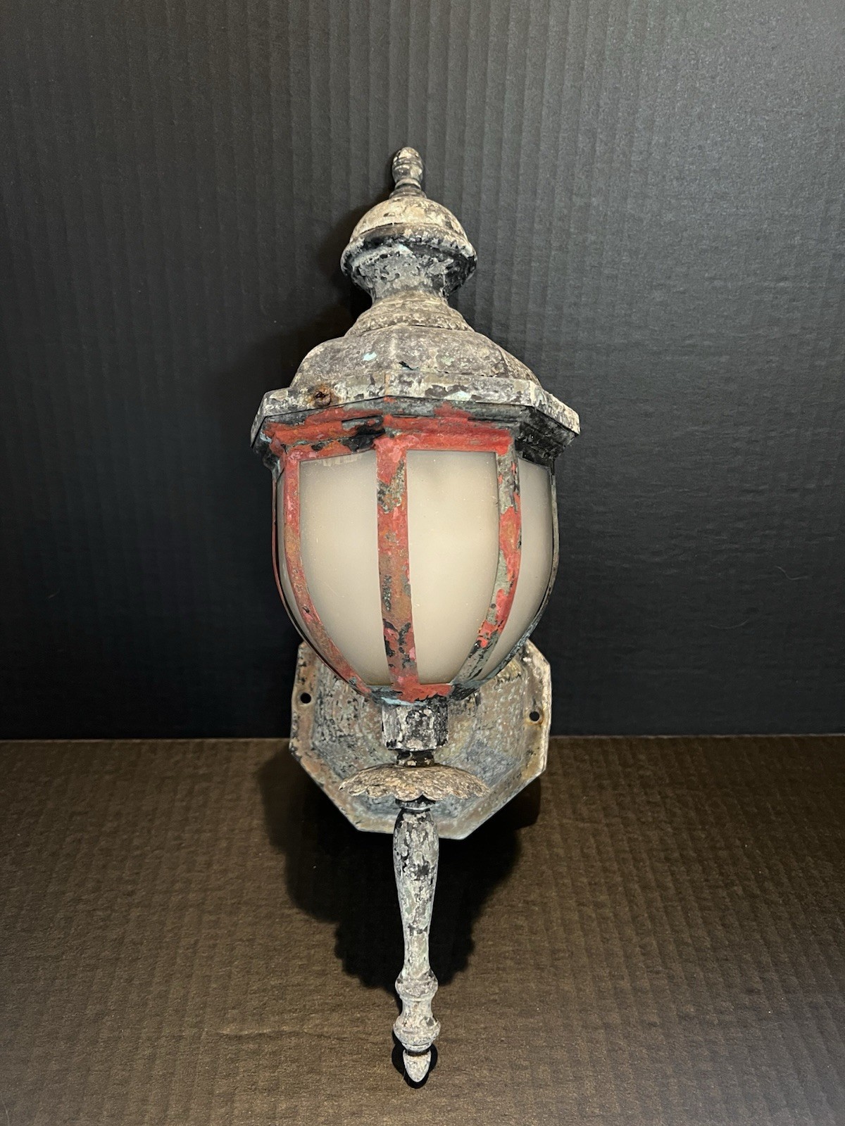 Vintage Weathered Outdoor Wall Lantern Sconce Light Fixture Beautiful Patina
