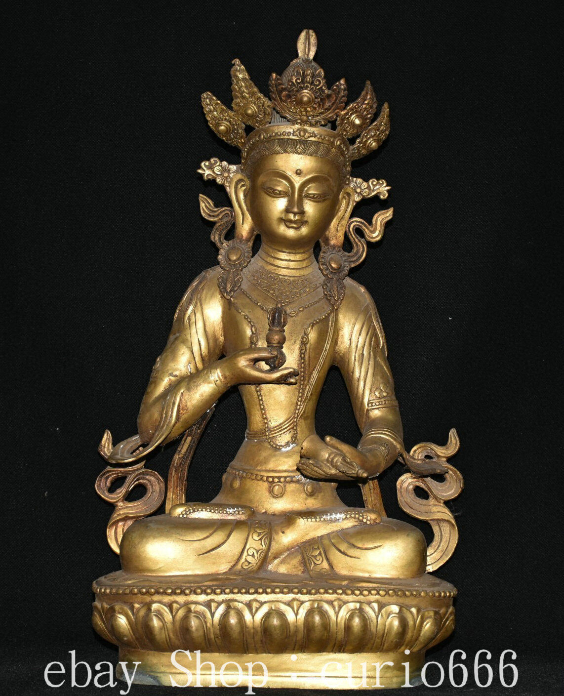 17.3” Old Tibet Bronze Gilt Vajradhara Vajrabhairava Enlightenment Statue