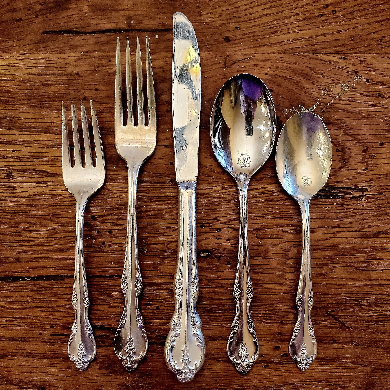 MCM Rogers & Bro Southern Splendor Silverplate 1 place setting 5 Pc 1962