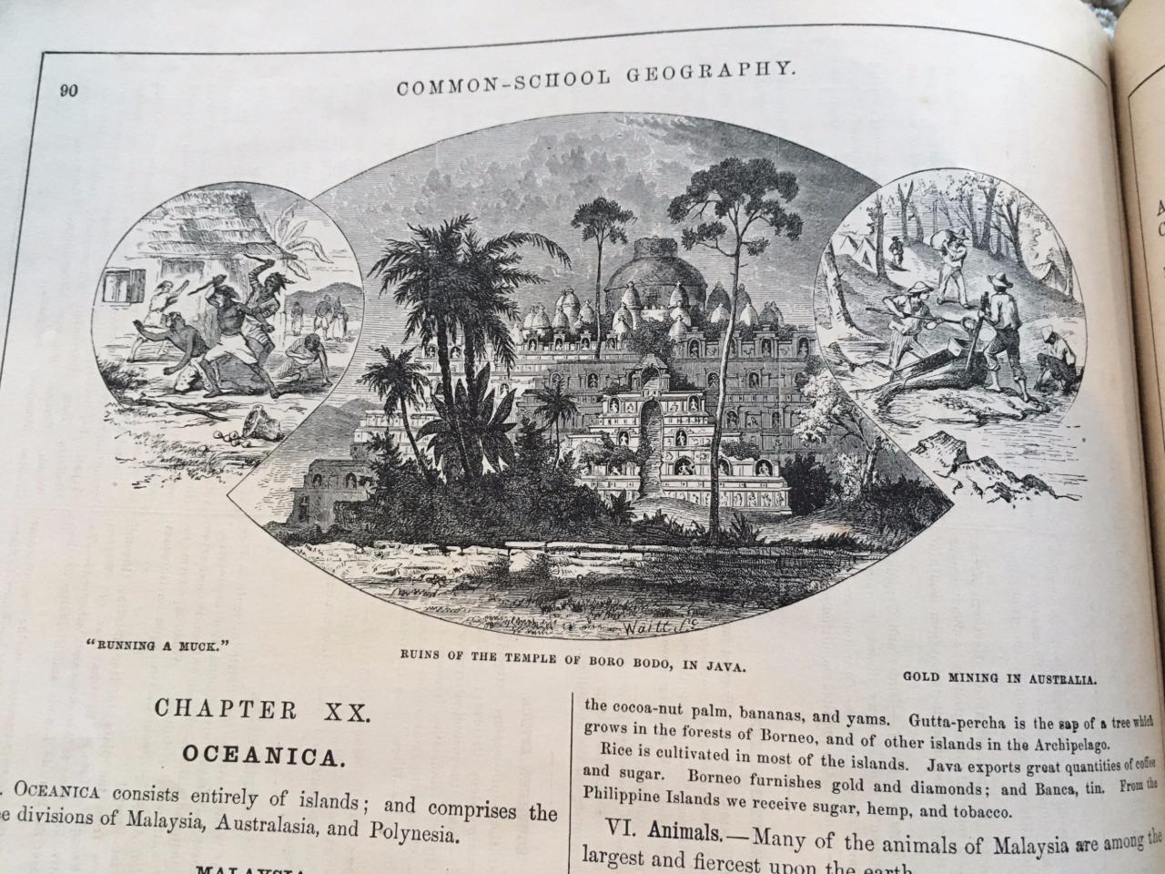 1872 GEOGRAPHY ATLAS,D.M.WARREN SCHOOL,33 COLOR MAPS,65 ILLUSTRATIONS