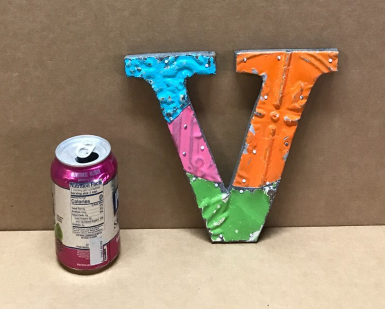Decorative Salvaged Tin Ceiling 8″ Patchwork Mix Color Letter V Metal 248-26B