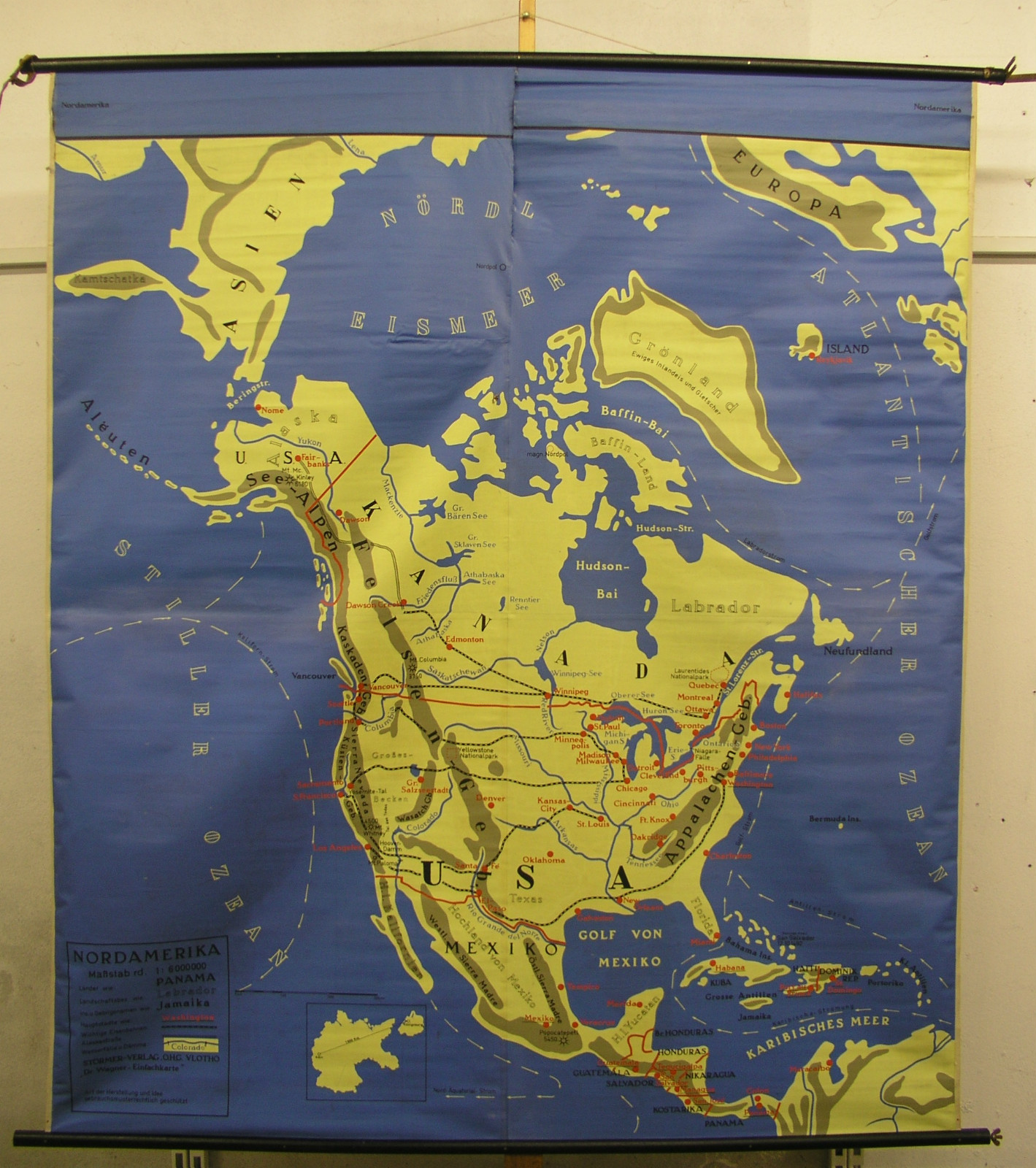 Wall Map America North America South America America Map 160X183 Cm