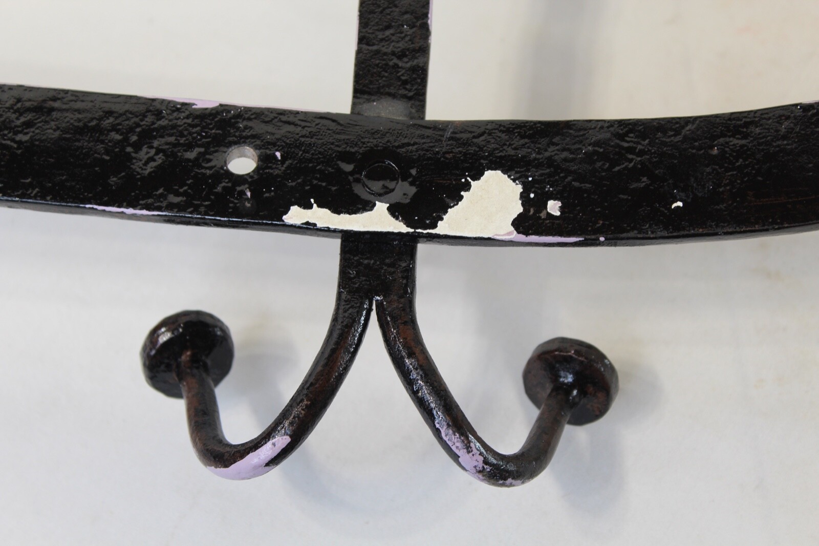 Antique Wall Mounted Coat Rack Hat Holder Hammered Metal Heavy Metal Coat Rack
