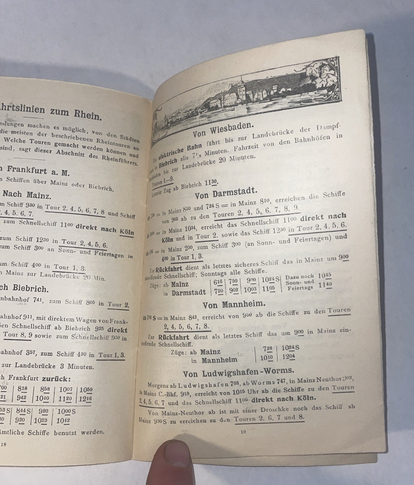 Antique Steamship Travel Guide W Map Germany Summer 1904