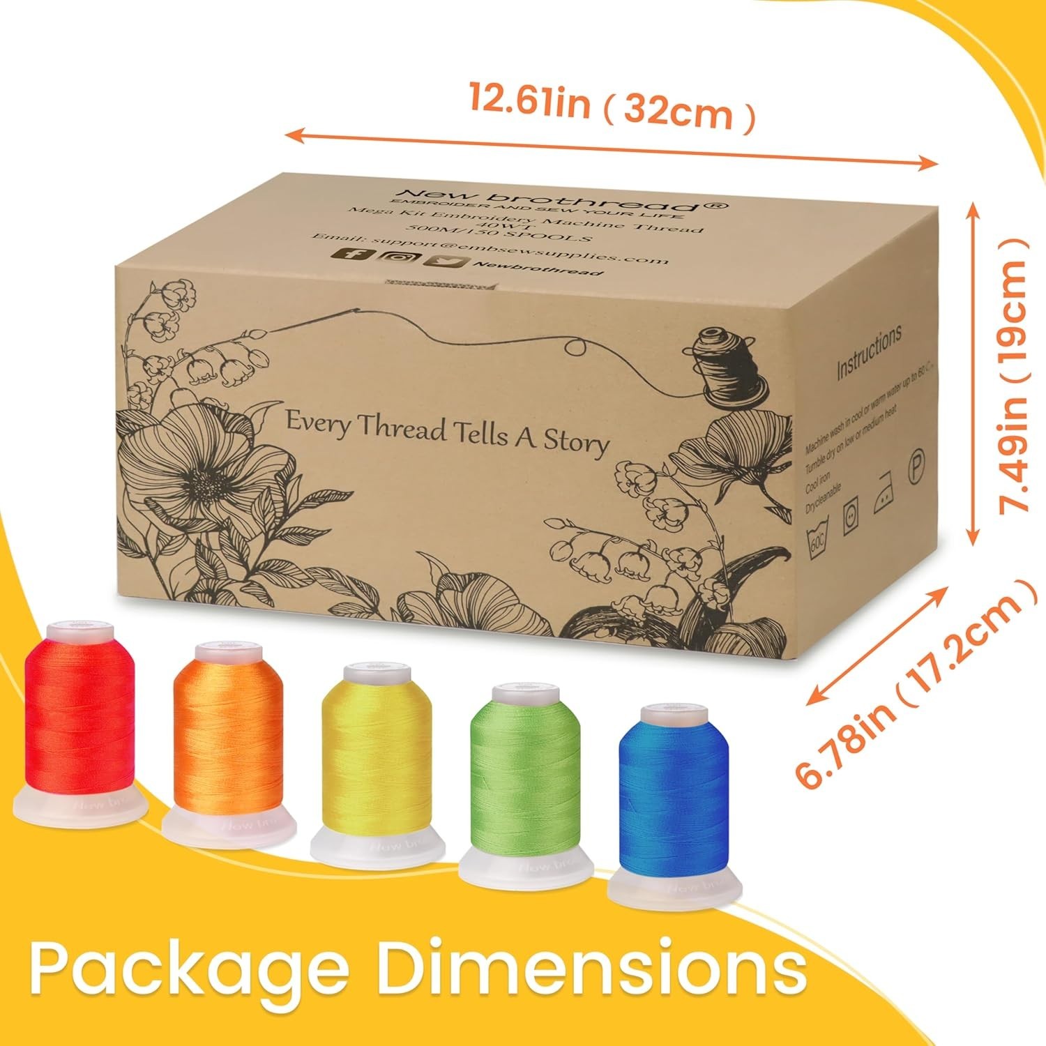 Mega Kit 150 Colors Compatible with Brother & Janome Polyester Embroidery Machin