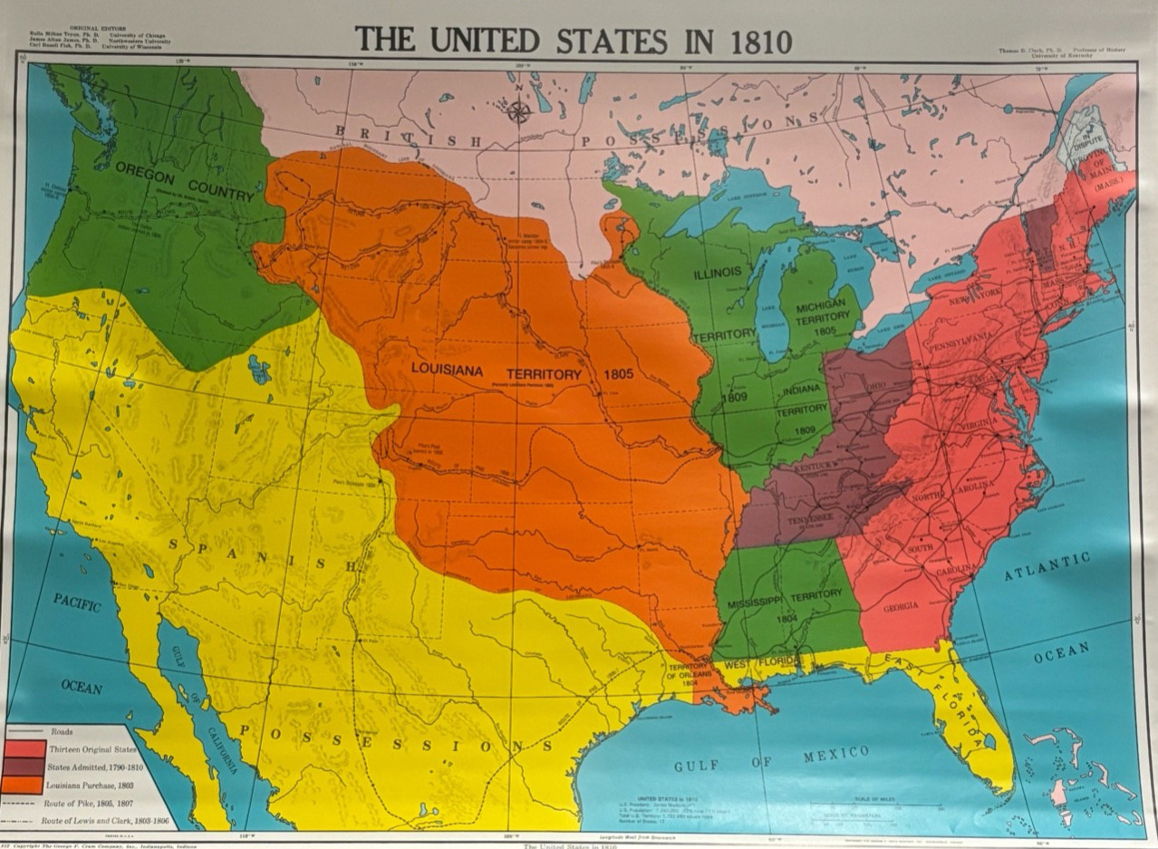 Pull Down School Maps 19 Layer U.S History. Vintage, Salvage, Old, Antique.