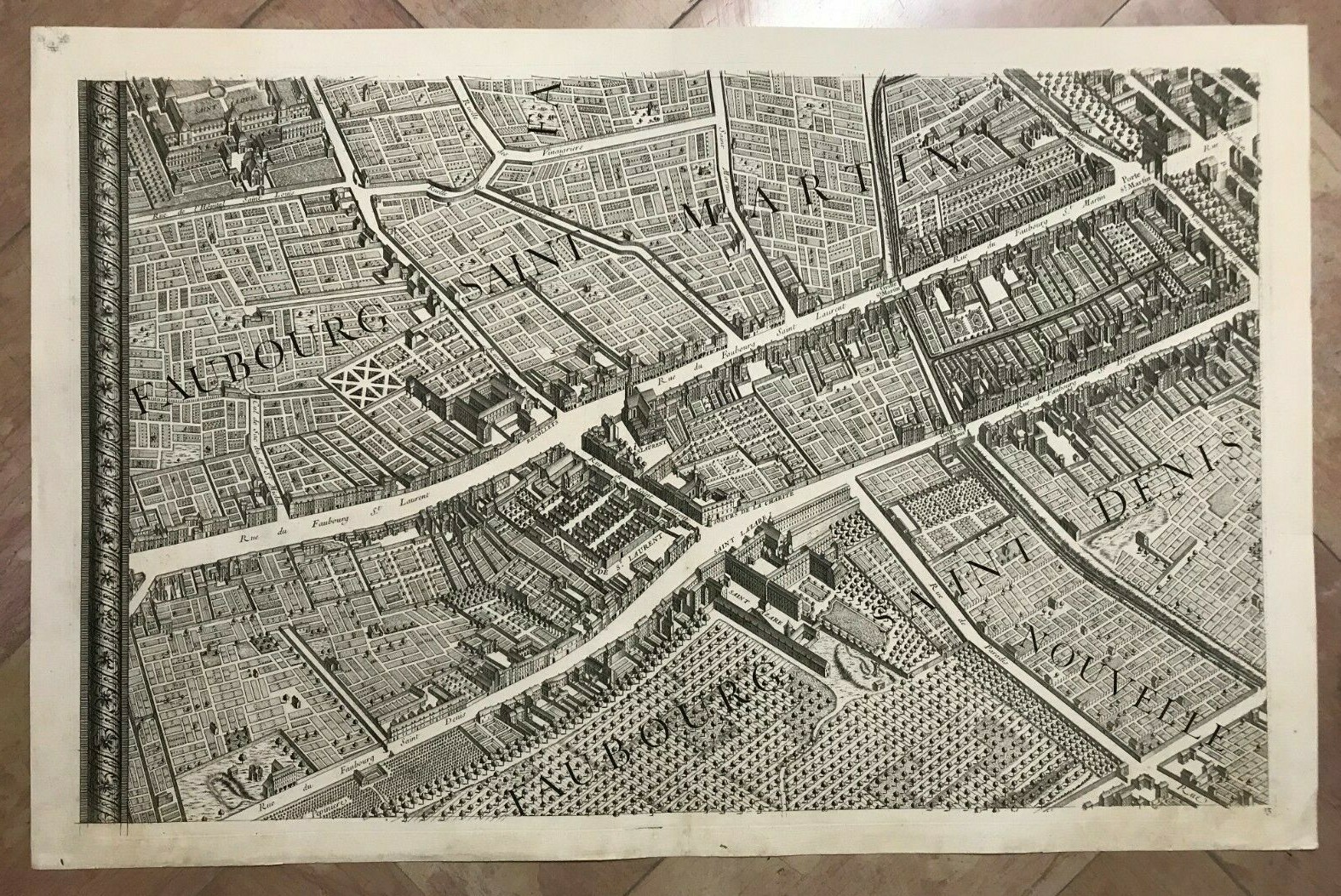 PARIS 1739 PLAN DE TURGOT & BRETEZ LARGE ANTIQUE PLAN NUMBER 13 1st EDITION