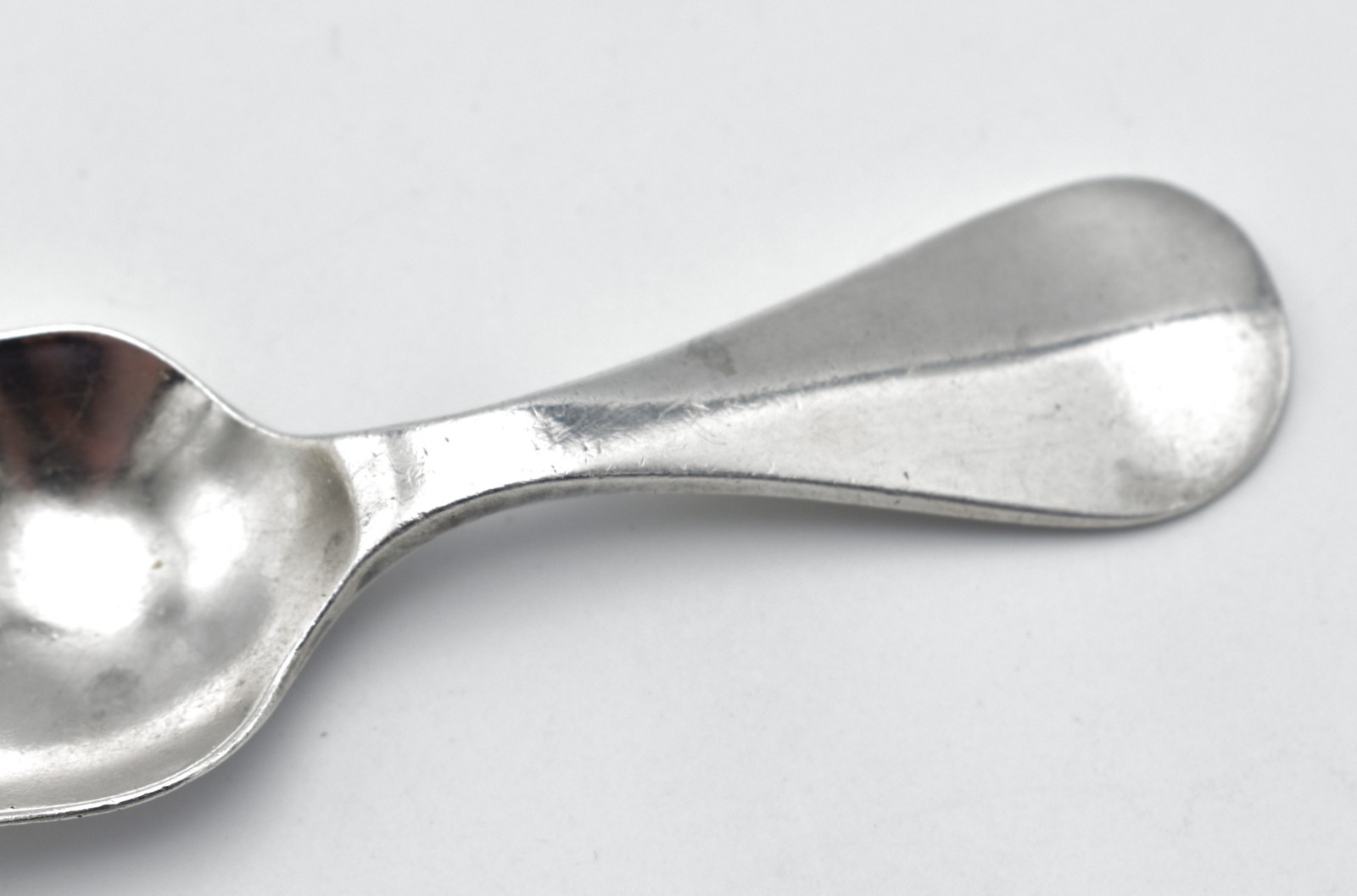 Antique Solid Sterling Silver Caddy Spoon 1934 Rat Tail Art Deco Shovel