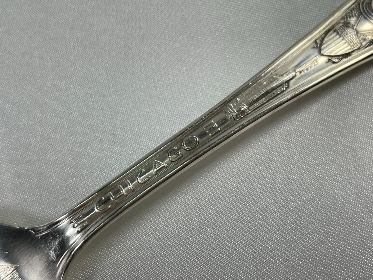 1933 Century of Progress, Fort Dearborn, Chicago Par Plate Spoon