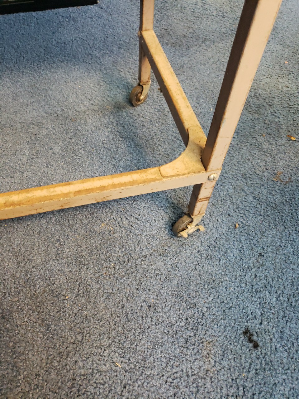 INDUSTRIAL TYPEWRITER TABLE drop leaf rolling stand vintage