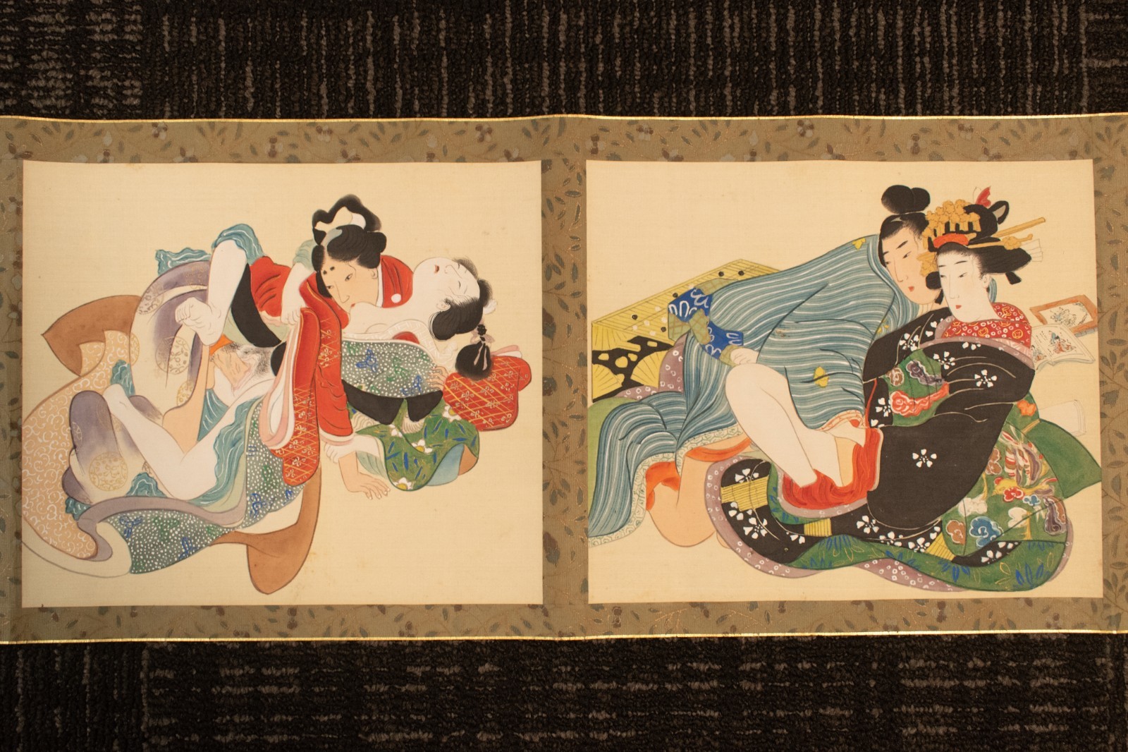 Shunga Ukiyoe Japanese Handscroll Spring Pictures scroll Anonymous (K009