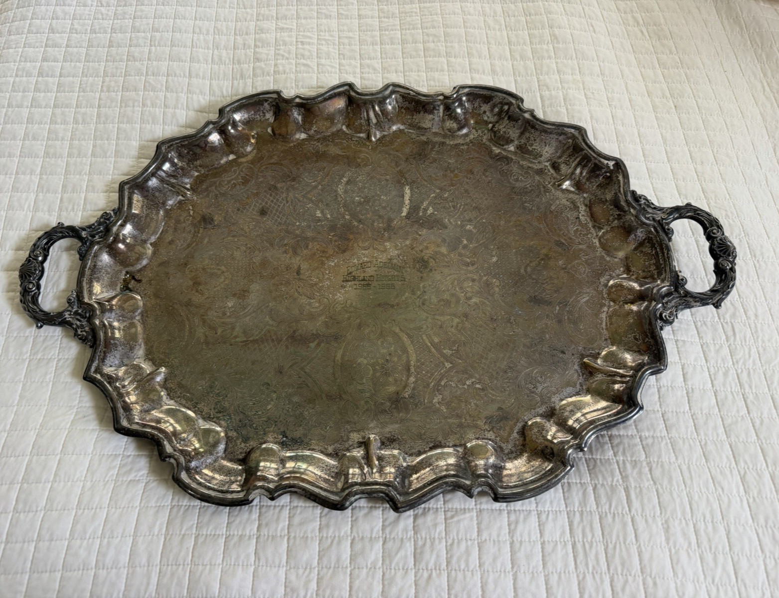 Vintage Silverplate Rococo/Baroque Revival Style Butler’s Serving Tray 25″ x 16″