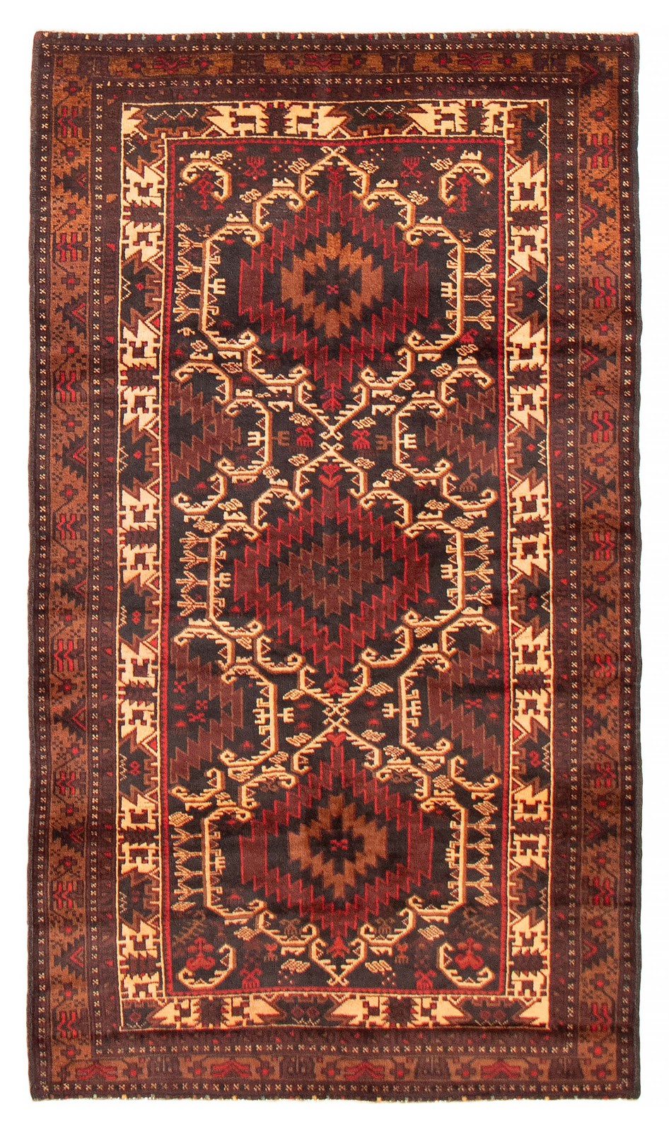 Vintage Hand-Knotted Carpet 3’10” x 6’11” Traditional Oriental Wool Area Rug