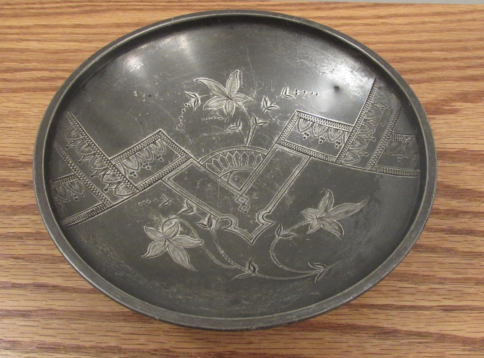 Antique hand engraved Aesthetic movement silverplate bowl floral/Eastlake 6”