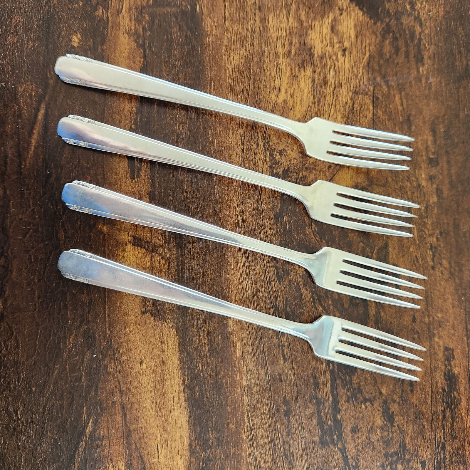 Oneida ELAINE Dinner Fork Set 4 Flatware Silverware Silver Plate Cutlery VTG