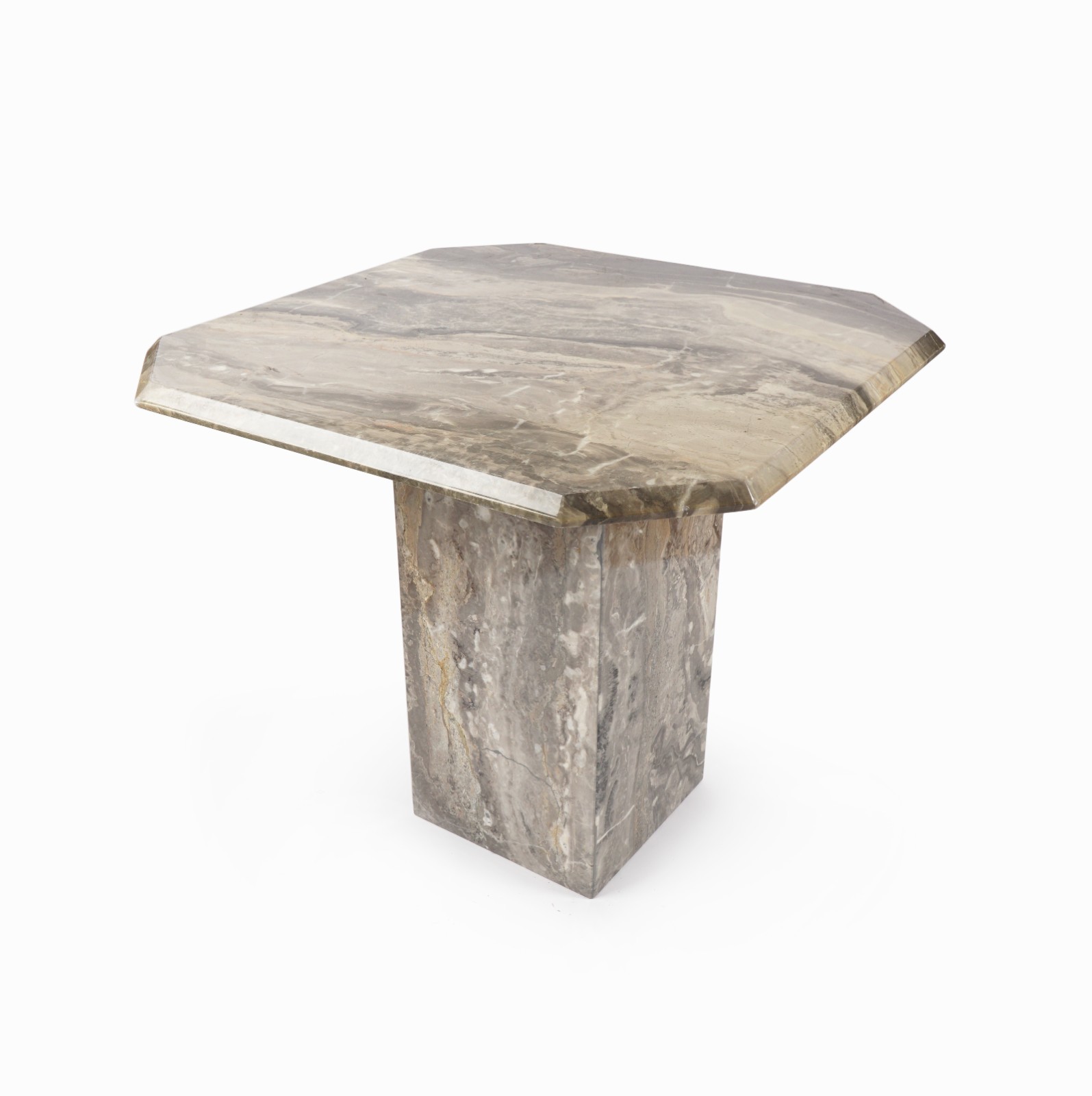Vintage Marble Coffee Table Mid Century Modern Small Side End Square Heavy Top