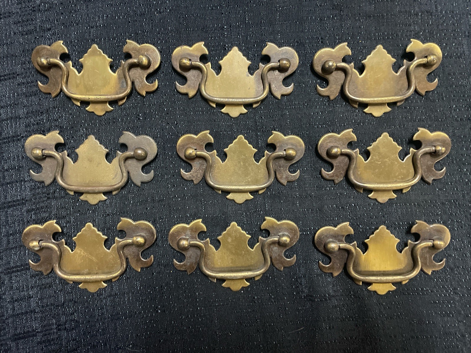 Lot (9) Vintage Antique Batwing Drawer Pulls Dresser Handles Hardware 4″