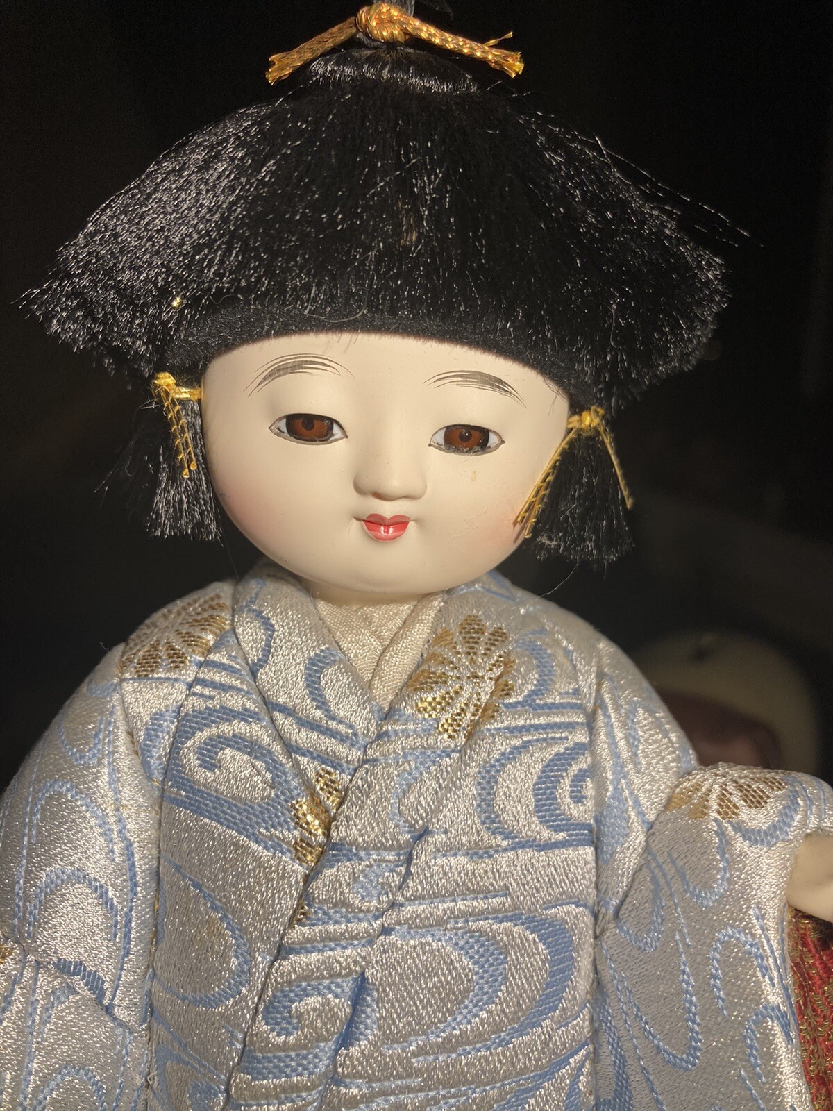 Ichimatsu doll, doll, Kotobuki, kimono, crane pattern, figurine, Japan
