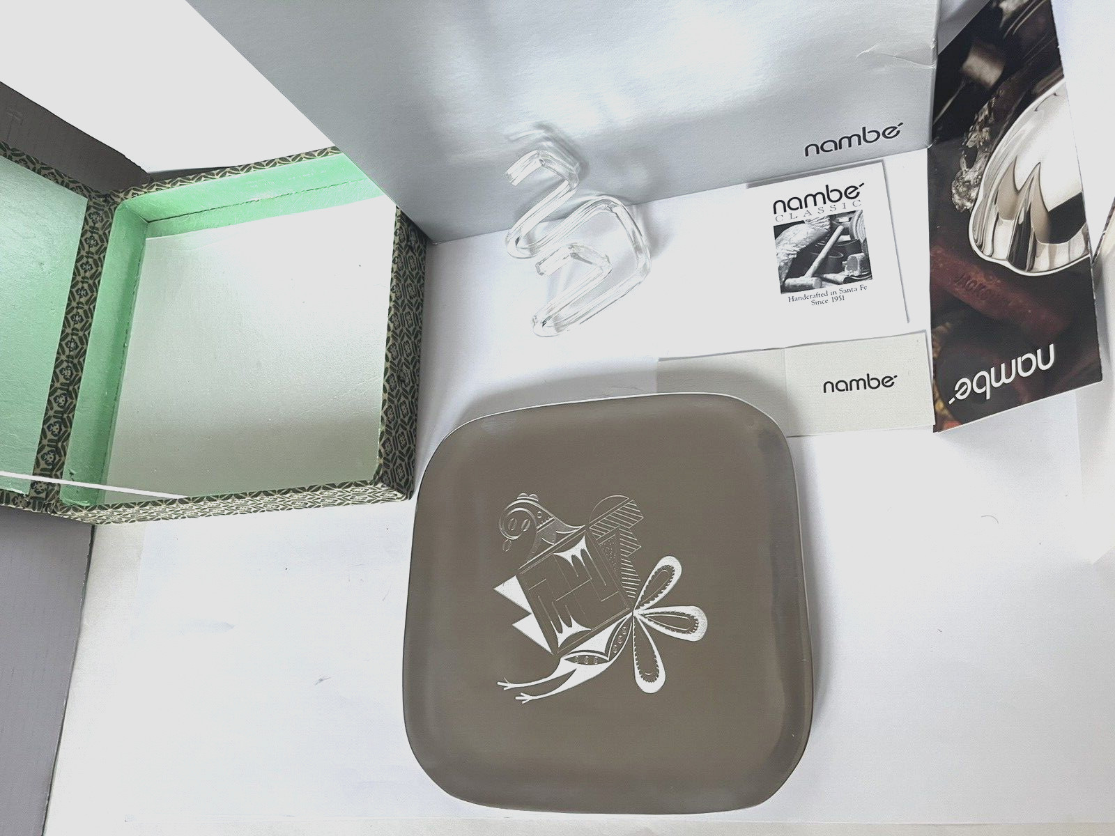 Nambe Serving Plate Platter 9″ 555A Square Rounded Corner Collectible artistic