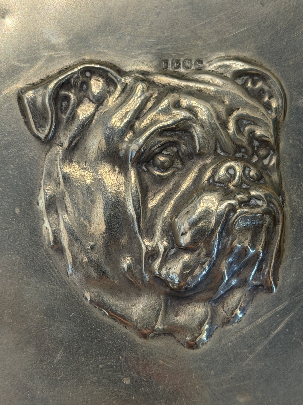 Vintage 1930’s Hand Mirror(EPNS)with Repo User Bulldog