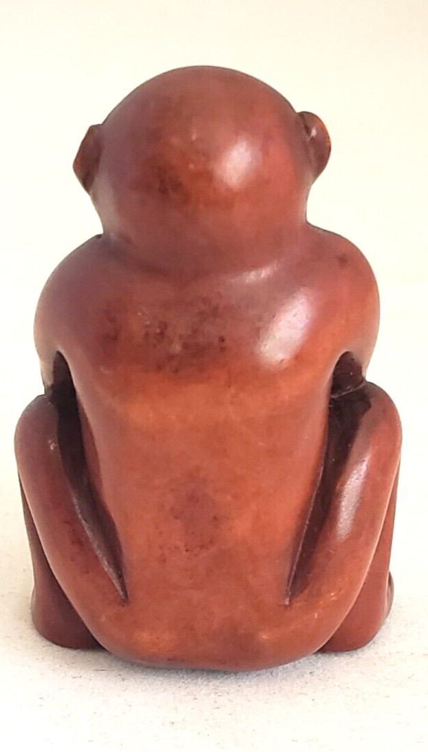 Monkey Netsuke Speak No Evil Carved Boxwood 5518