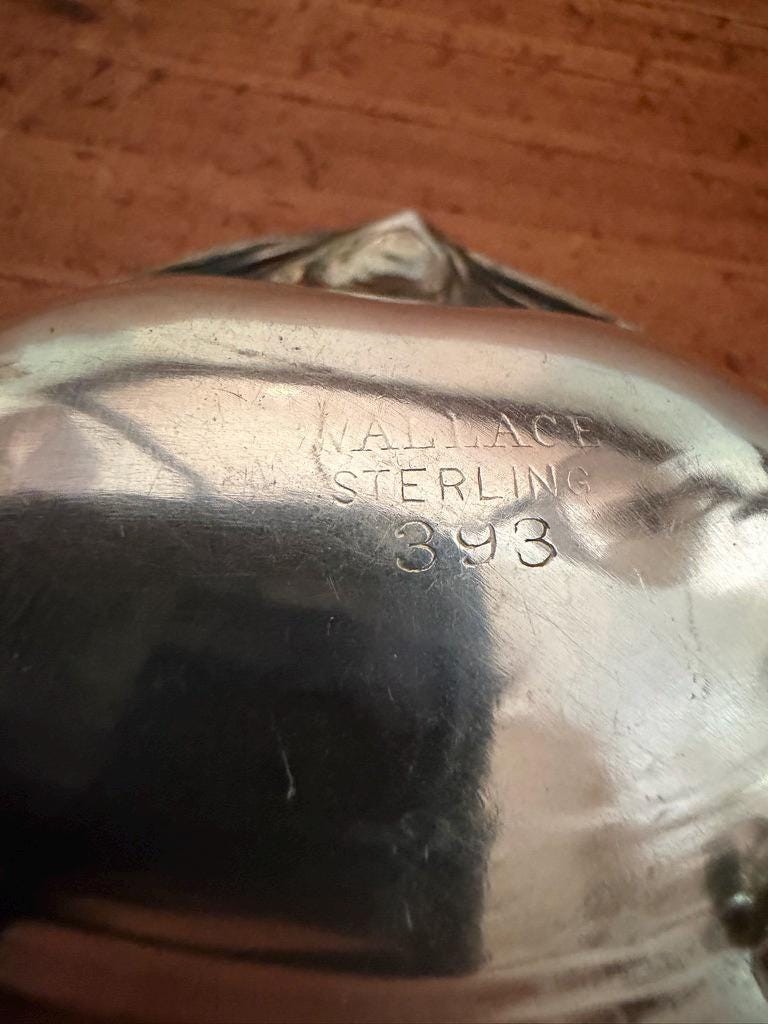 Wallace Sterling Silver (.925) Footed Clam Shell Figural Bowl # 393