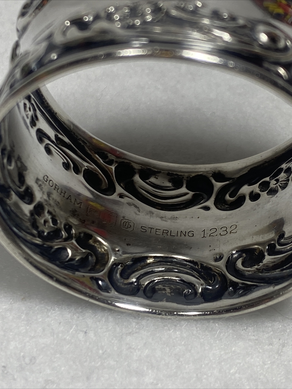 Vintage Gorham Melrose Sterling Silver Napkin Ring #1232 Monogrammed Mary Jo
