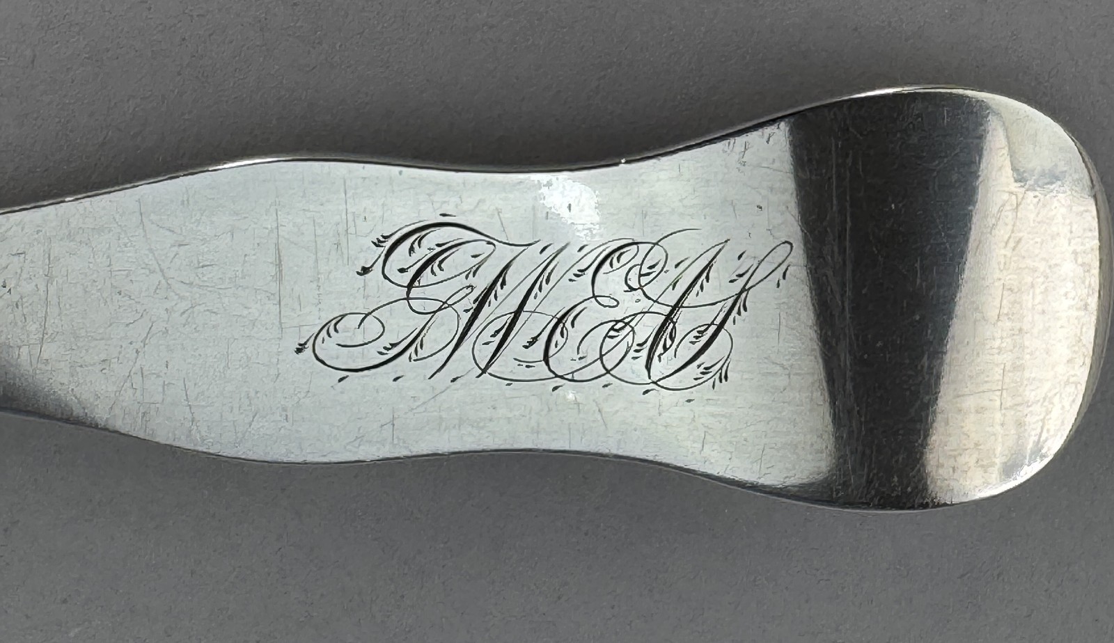 Fine Old c1815-1825 American Coin Silver Large Kings Punch Soup Ladle R W Wilson
