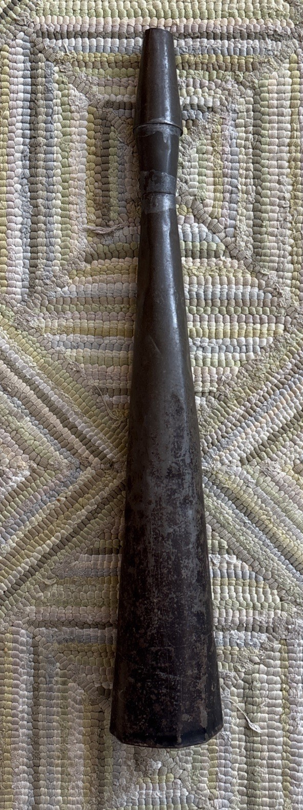 ANTIQUE 19th C 1900s SOLDERED Tin PARADE HORN